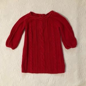 Old Navy red cable knit dress 12-18 months